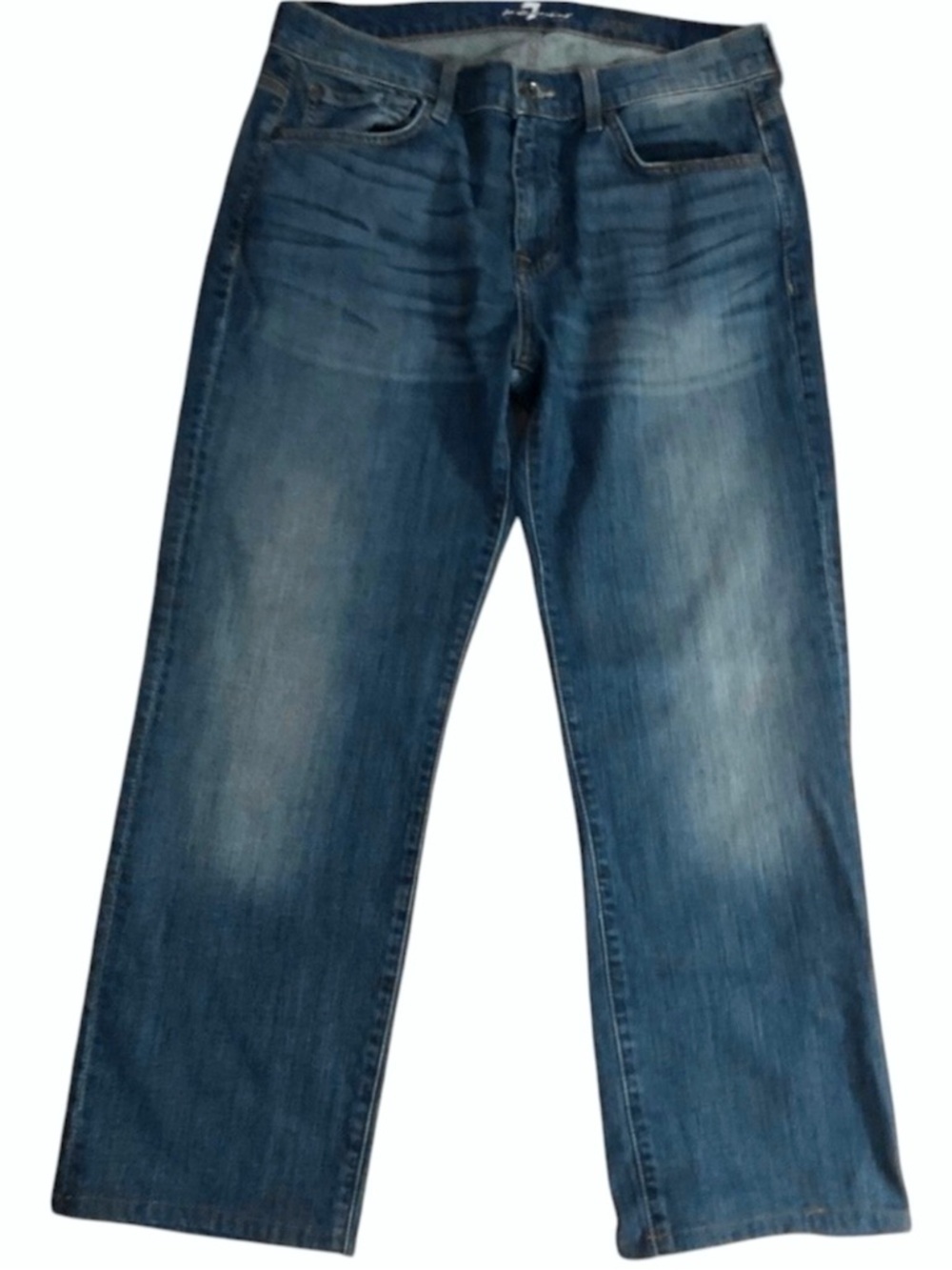 7 For All Mankind Carsen Blue Straight Leg Jeans sz 33 36x27.5